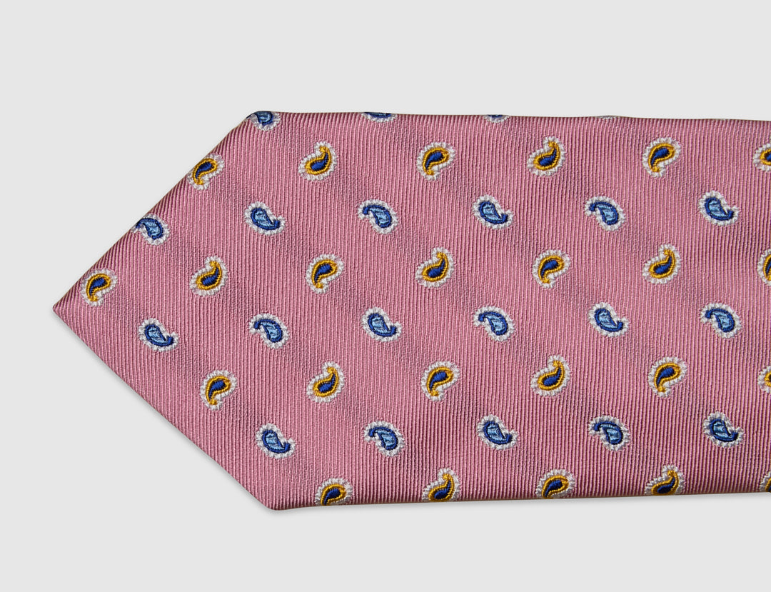 Italian Silk Tie Two Tone Paisley Jacquard