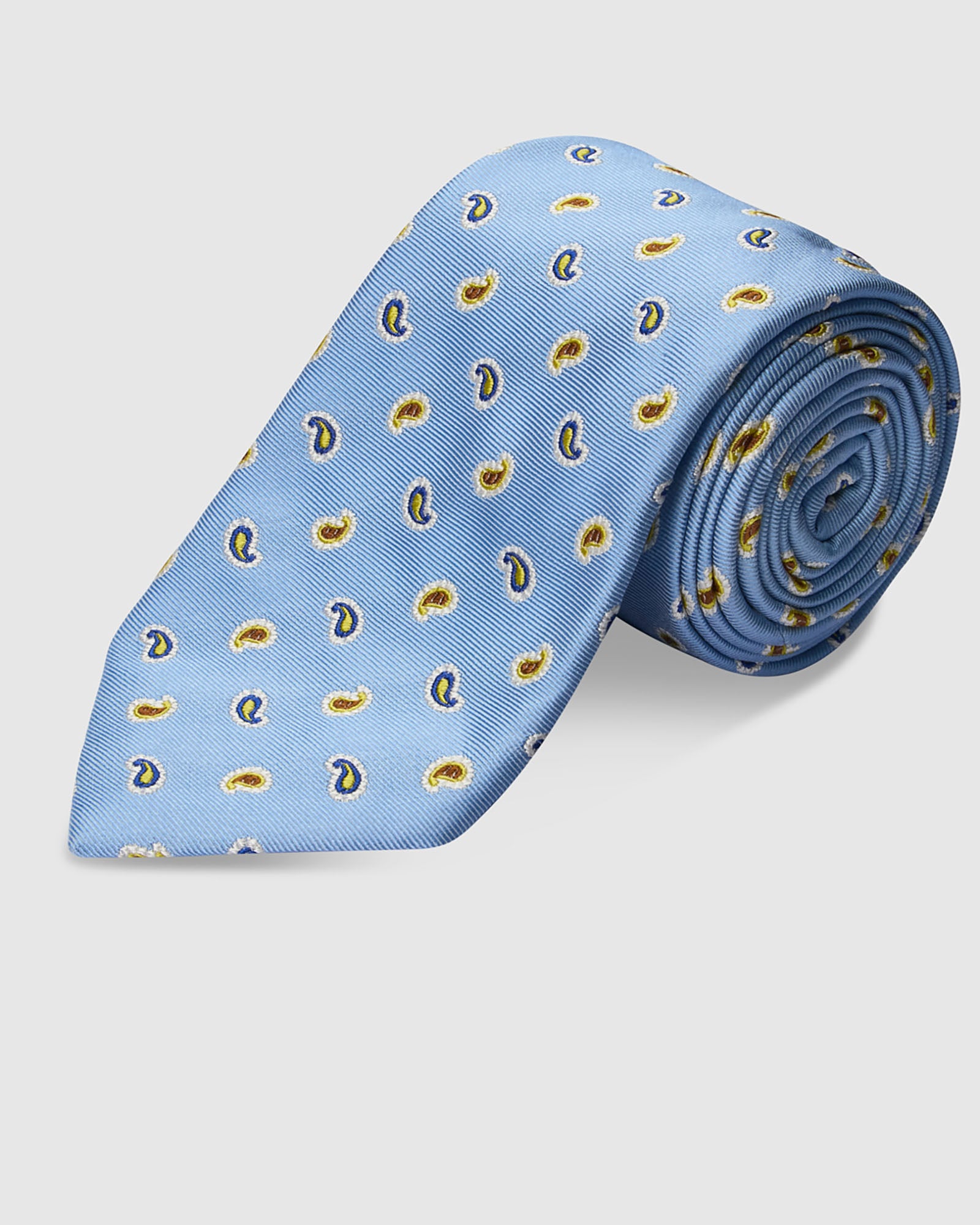 Italian Silk Tie Two Tone Paisley Jacquard