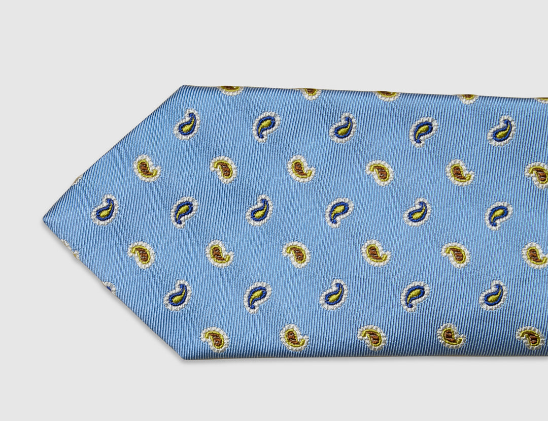 Italian Silk Tie Two Tone Paisley Jacquard