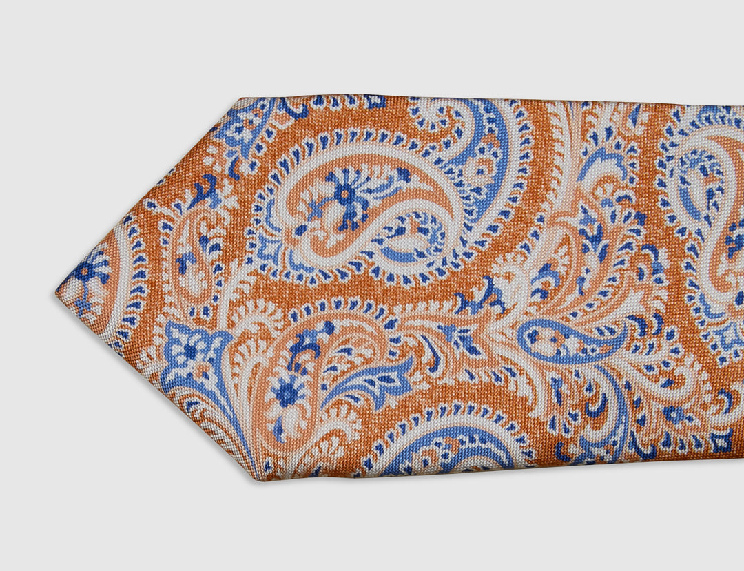 Italian Silk Tie Colourful Paisley Print