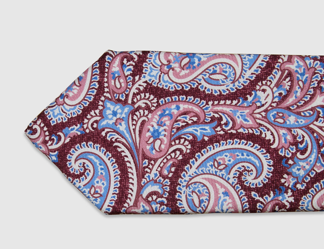 Italian Silk Tie Colourful Paisley Print