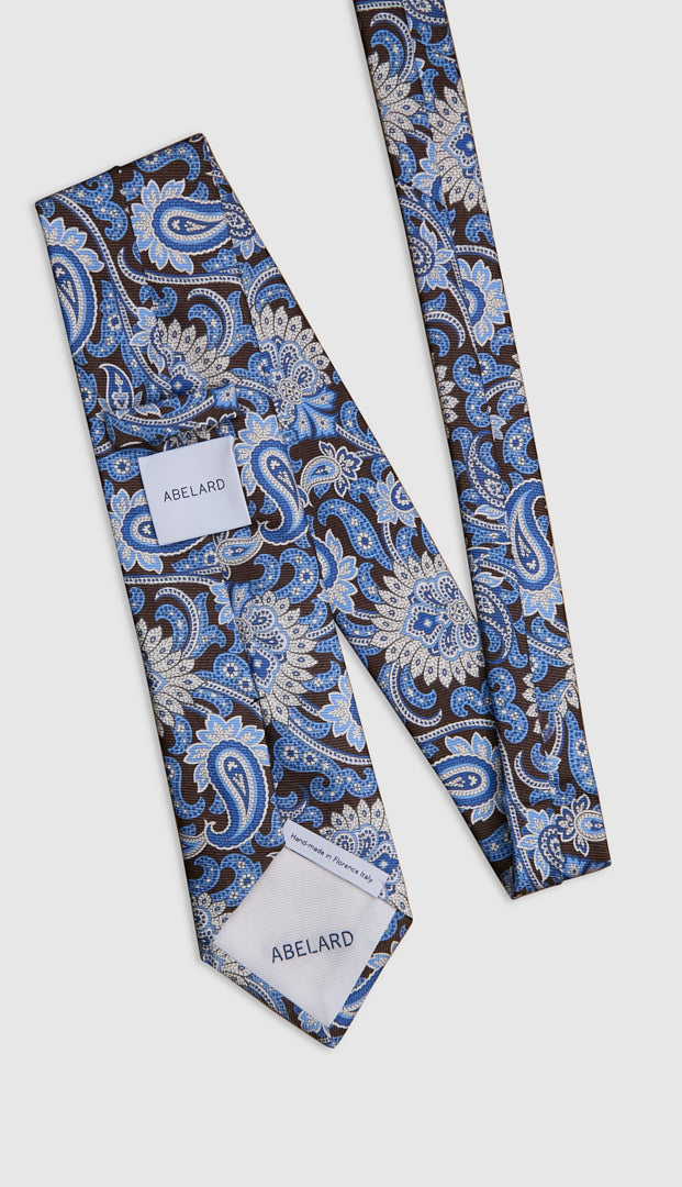 Italian Silk Tie Contrast Paisley Print