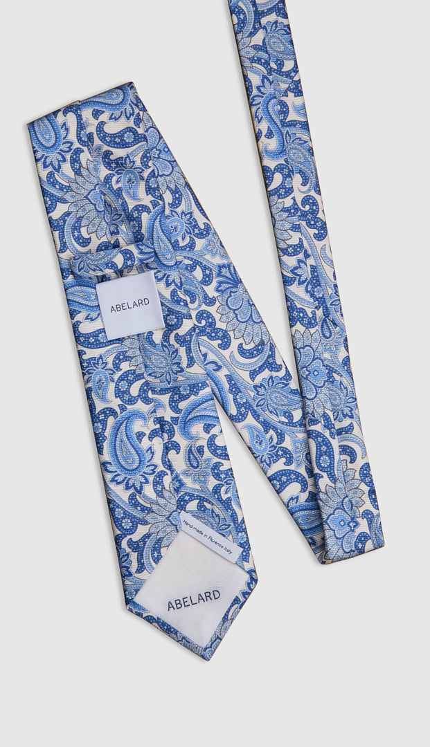 Italian Silk Tie Contrast Paisley Print