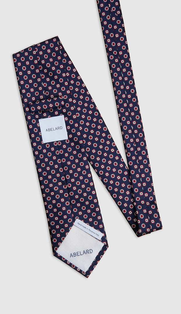 Italian Silk Tie Two-Tone Floral Print