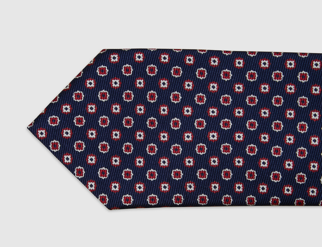 Italian Silk Tie Two-Tone Floral Print