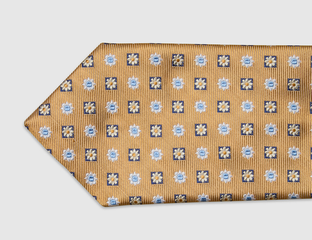 Italian Silk Tie Fresh Medallion Jacquard