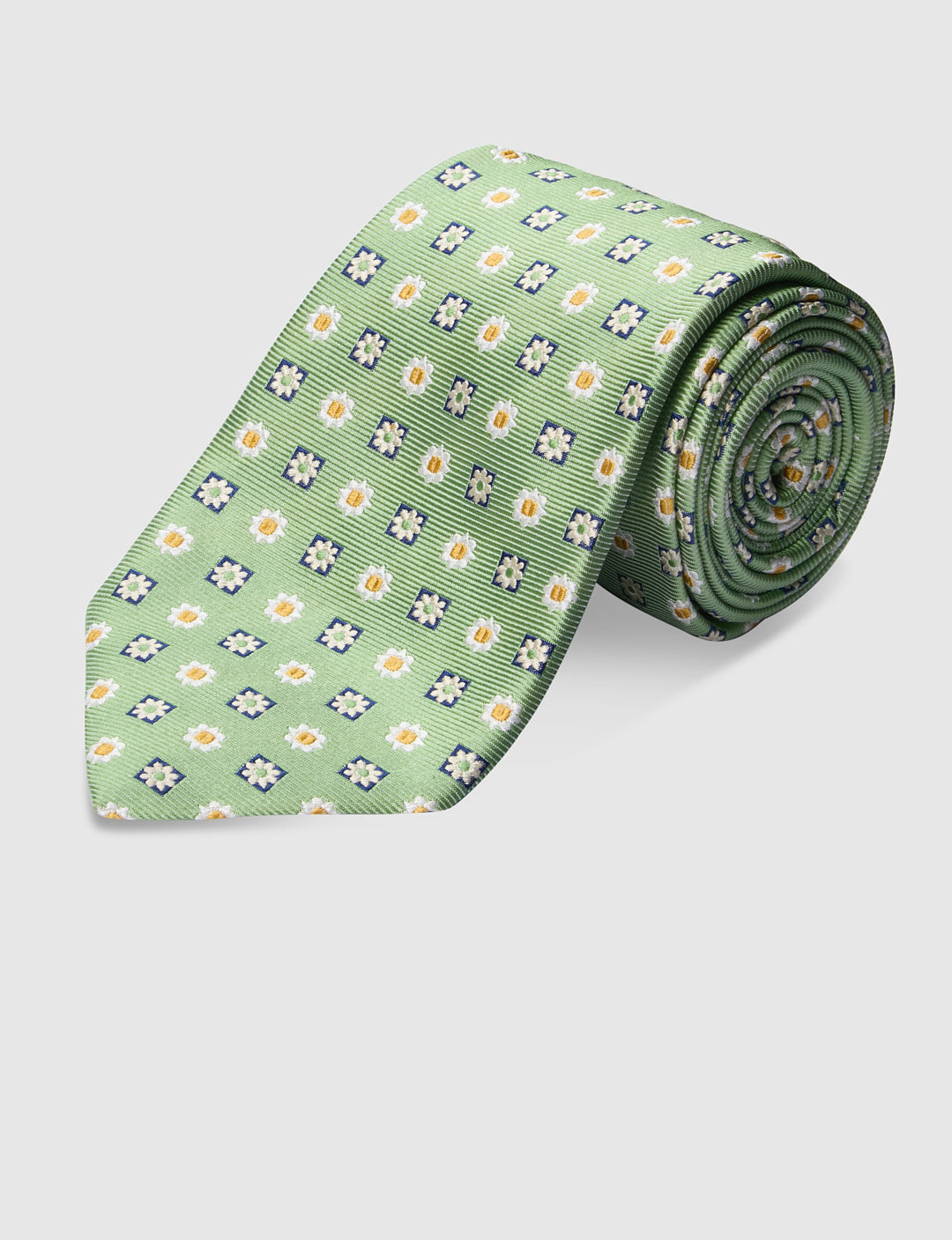 Italian Silk Tie Fresh Medallion Jacquard