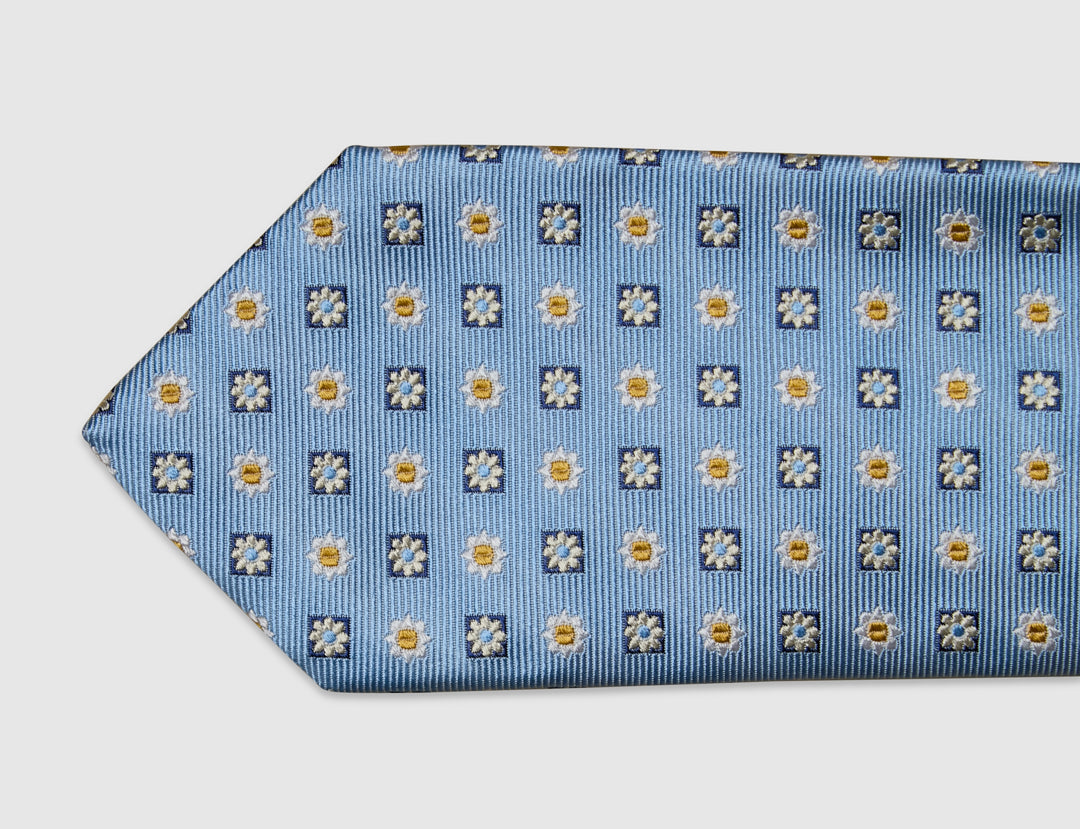 Italian Silk Tie Fresh Medallion Jacquard