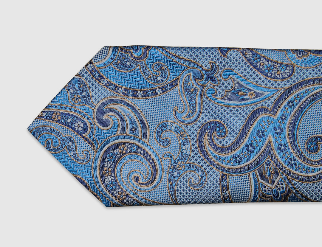 Italian Silk Tie Two-Tone Paisley Jacquard