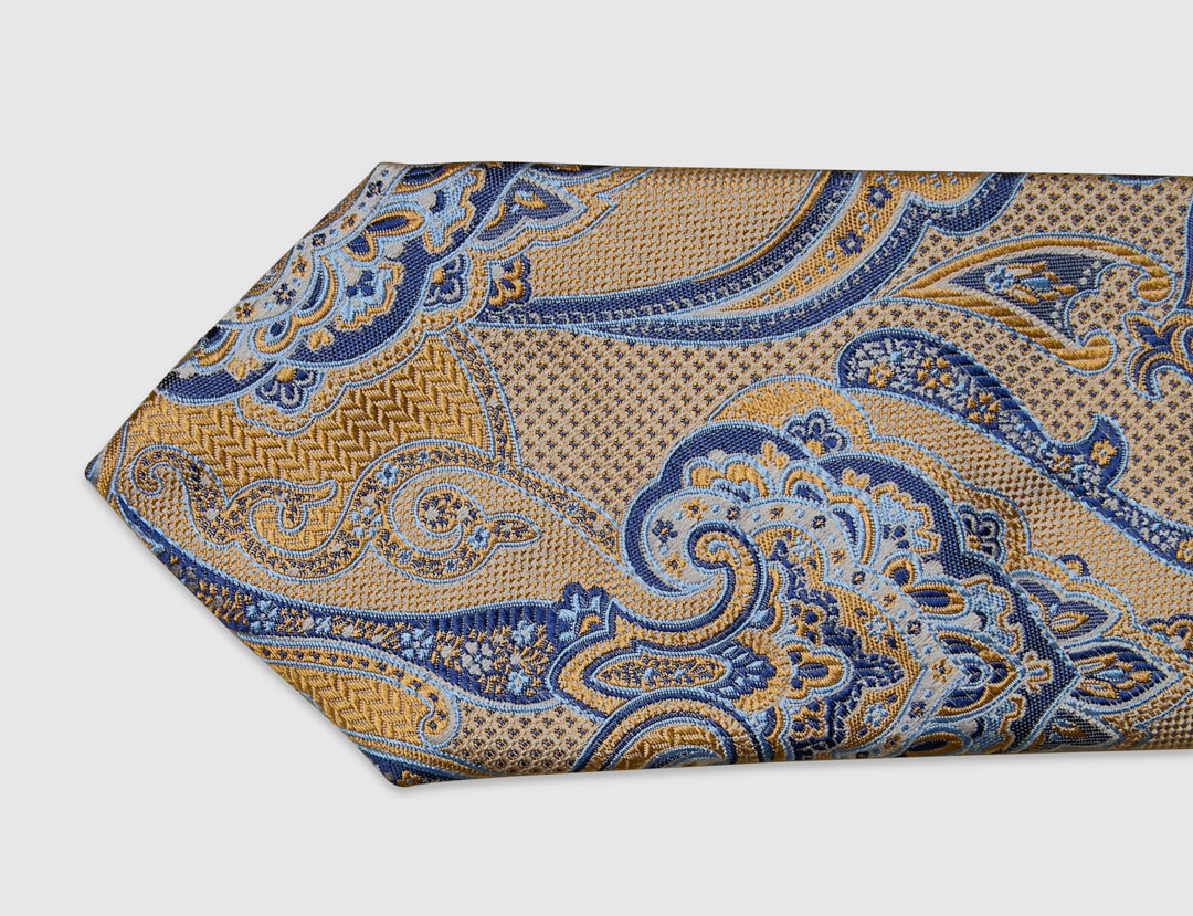 Italian Silk Tie Two-Tone Paisley Jacquard