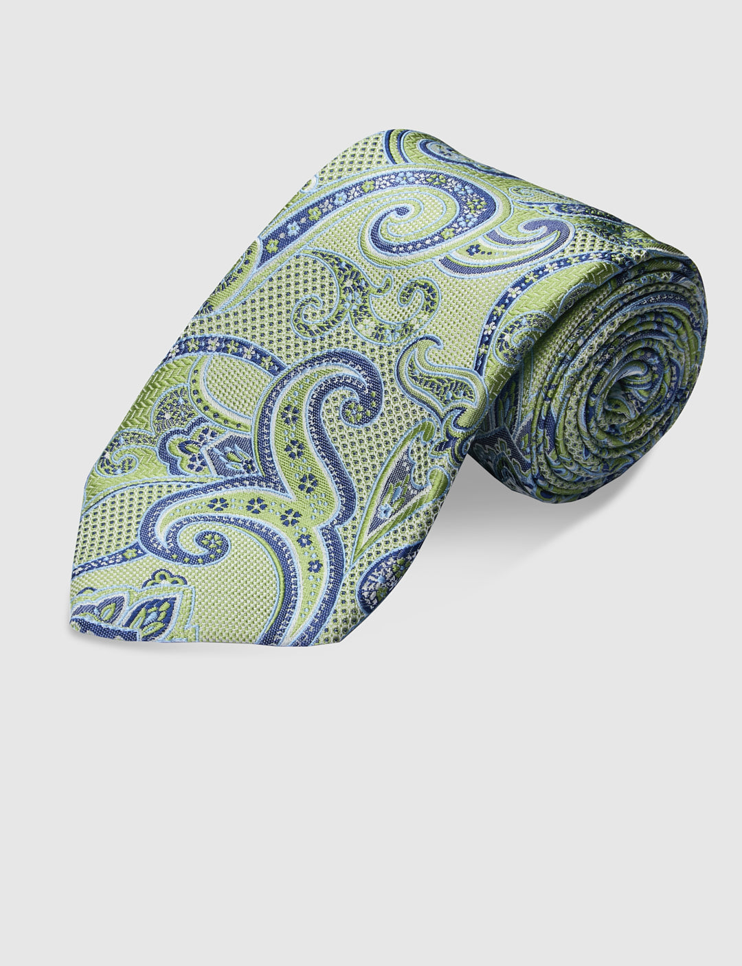 Italian Silk Tie Two-Tone Paisley Jacquard
