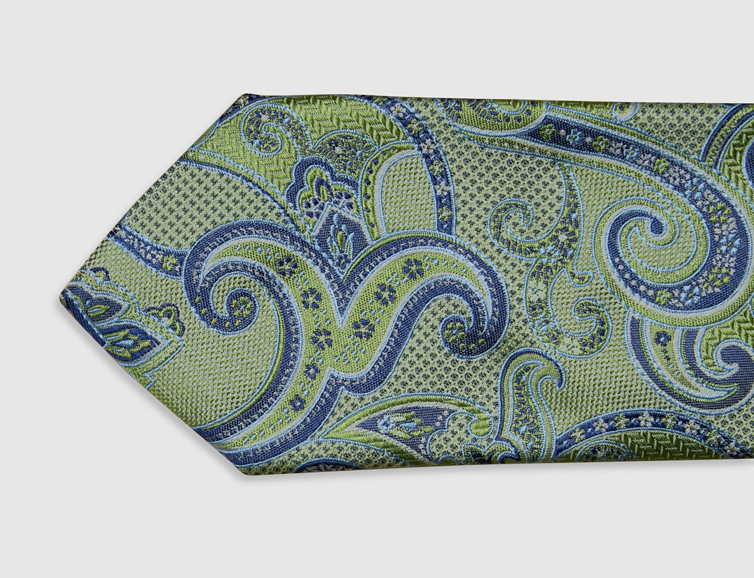 Italian Silk Tie Two-Tone Paisley Jacquard