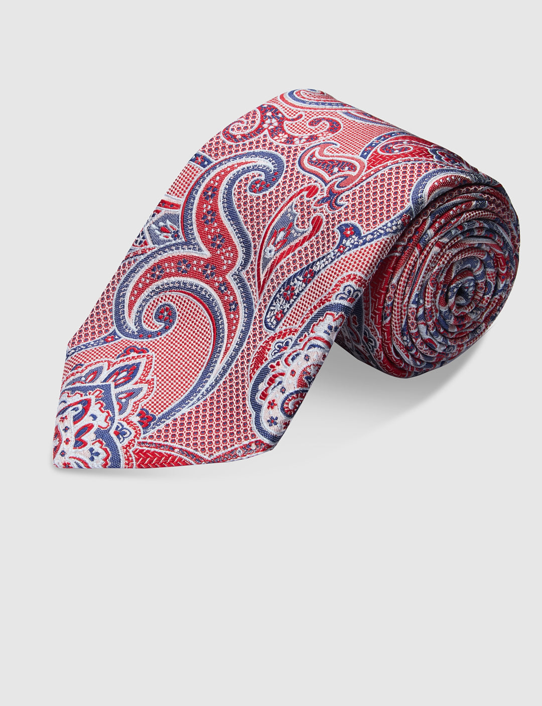 Italian Silk Tie Two-Tone Paisley Jacquard