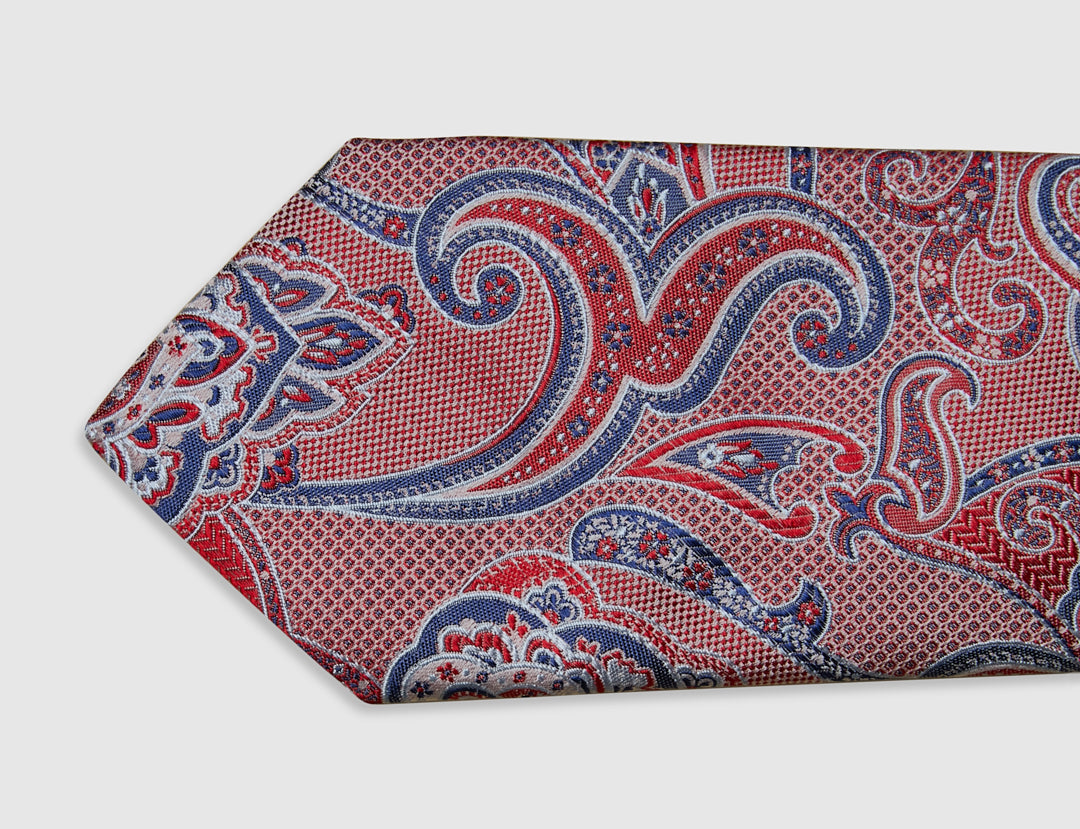 Italian Silk Tie Two-Tone Paisley Jacquard