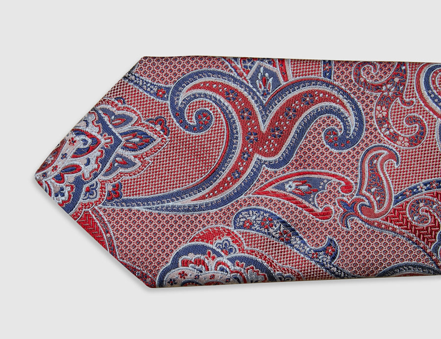 Italian Silk Tie Two-Tone Paisley Jacquard