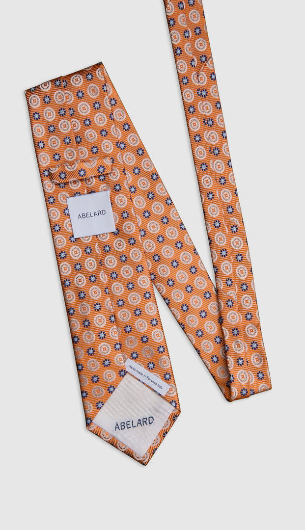 Italian Silk Tie Floral Circle Print