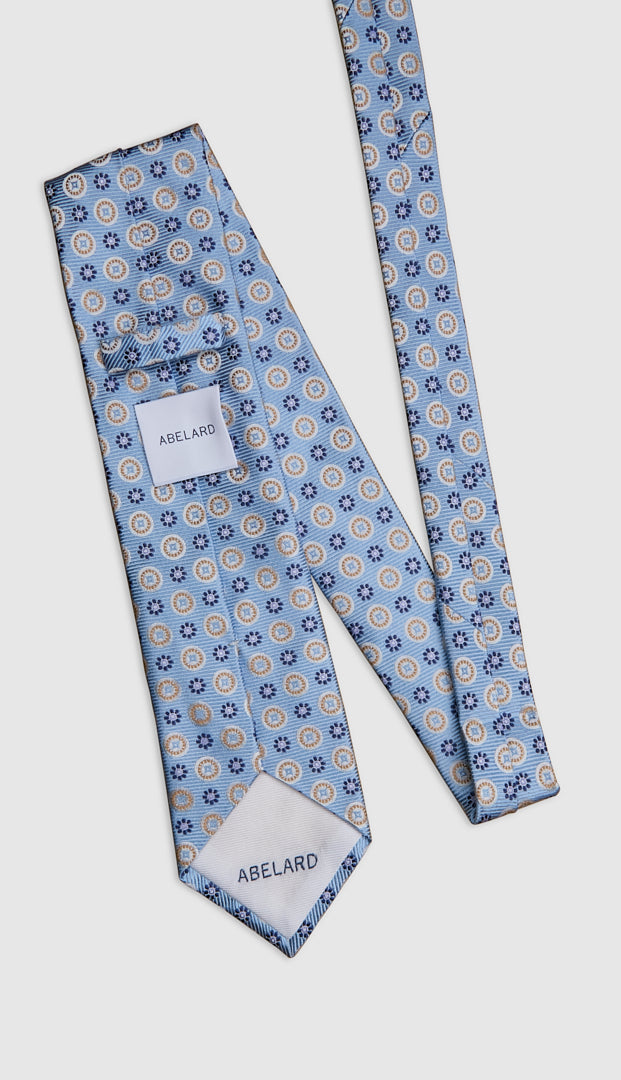 Italian Silk Tie Floral Circle Print