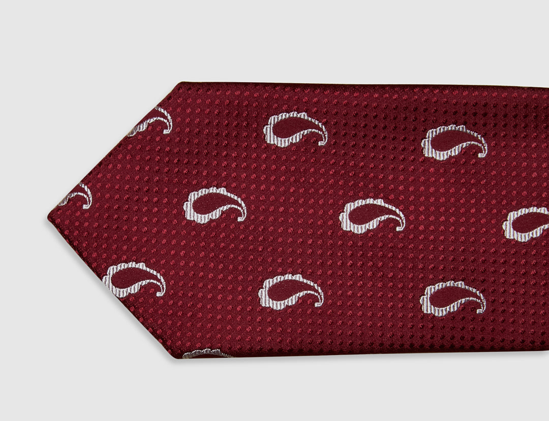 Italian Silk Tie Tonal Paisley Jacquard
