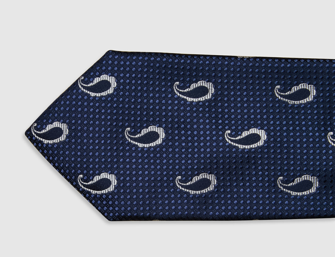 Italian Silk Tie Tonal Paisley Jacquard