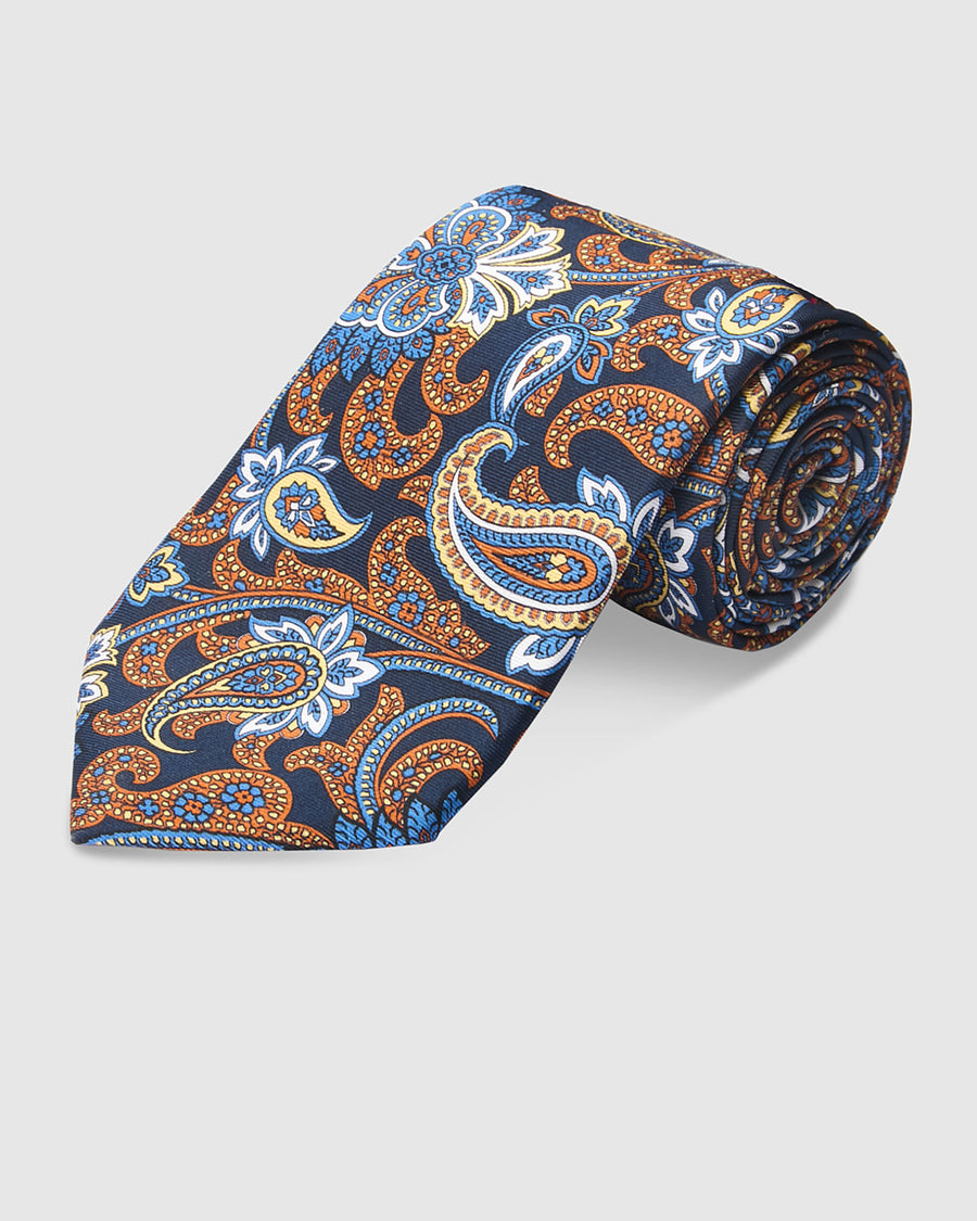 Italian Silk Tie Colourful Paisley Print