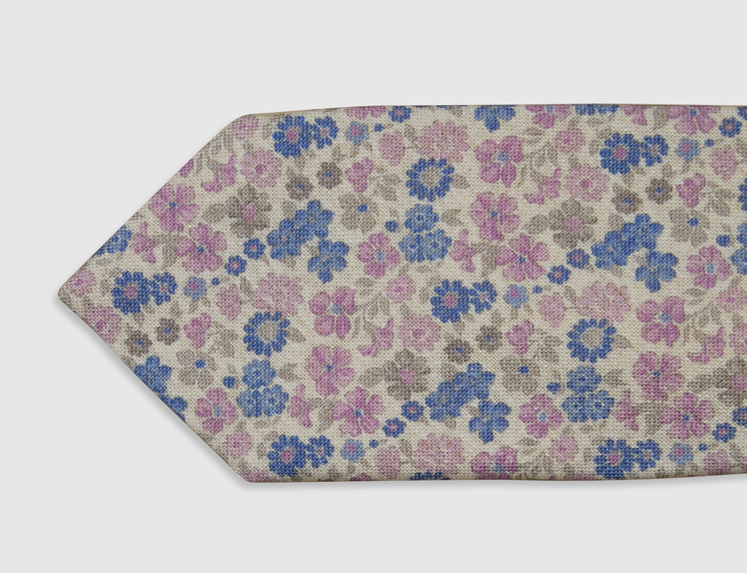 Italian Silk Tie Multicolour Floral Print