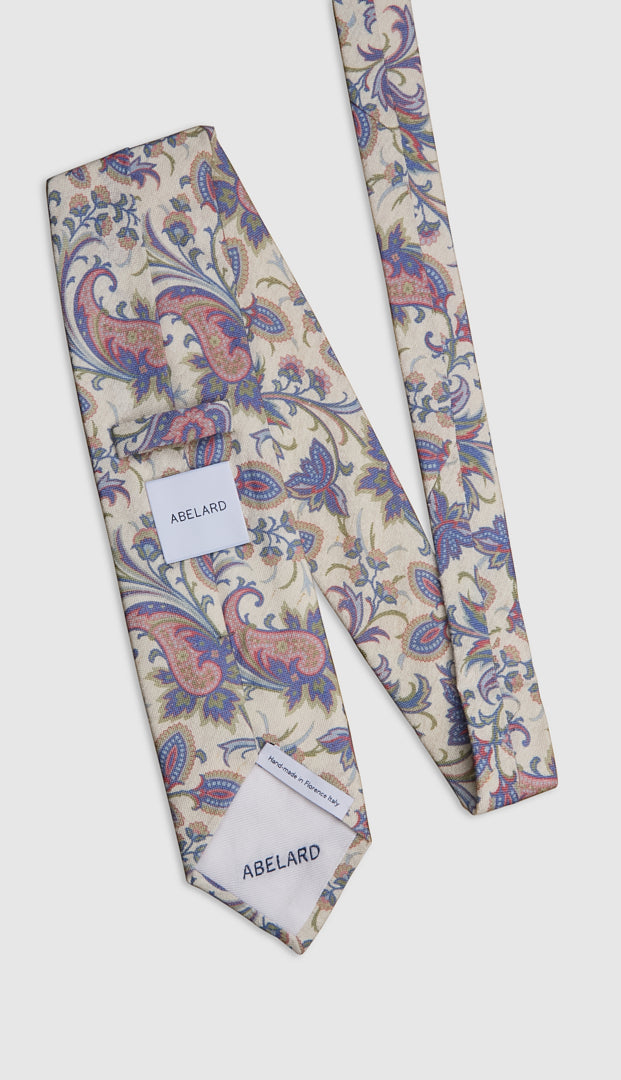 Italian Silk Tie Floral Paisley Print