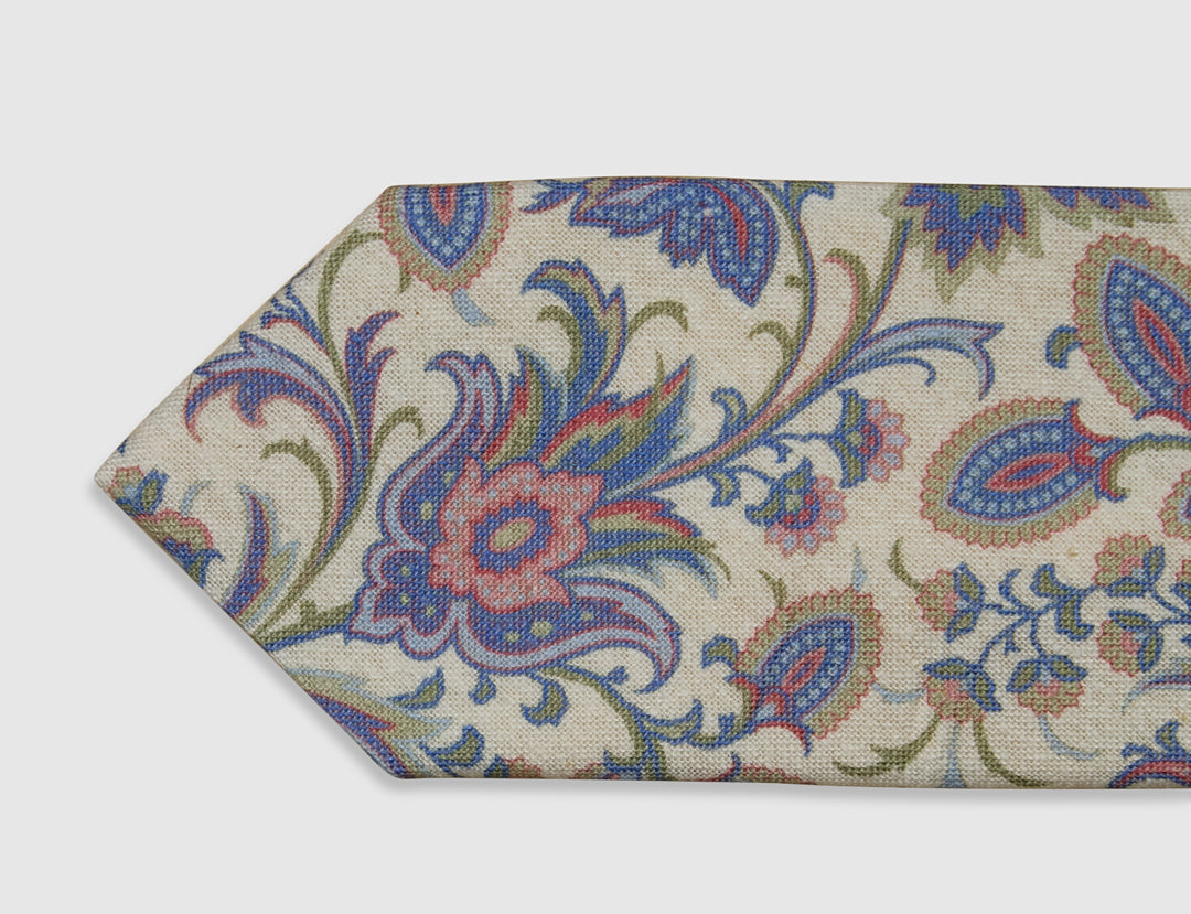 Italian Silk Tie Floral Paisley Print