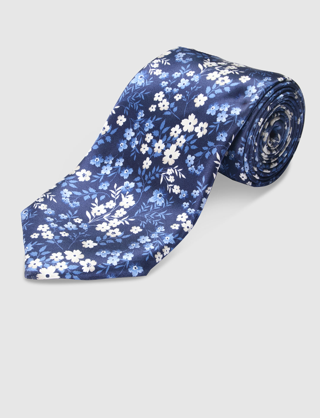 Italian Silk Tie Two Tone Floral Print