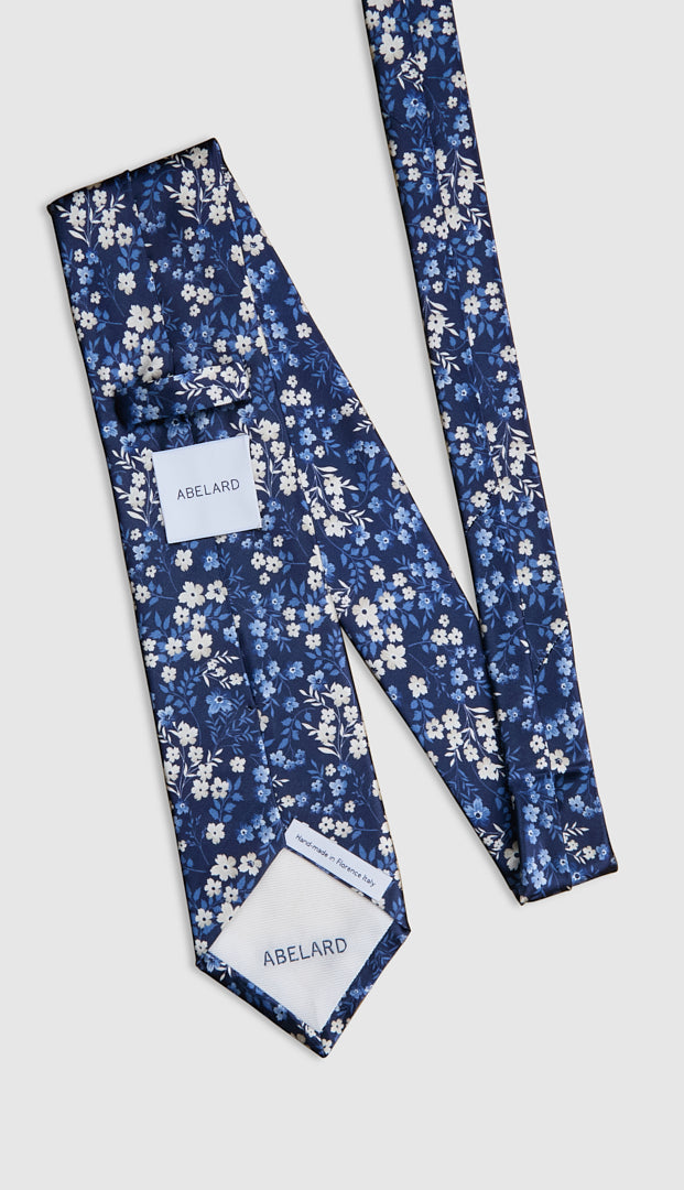 Italian Silk Tie Two Tone Floral Print