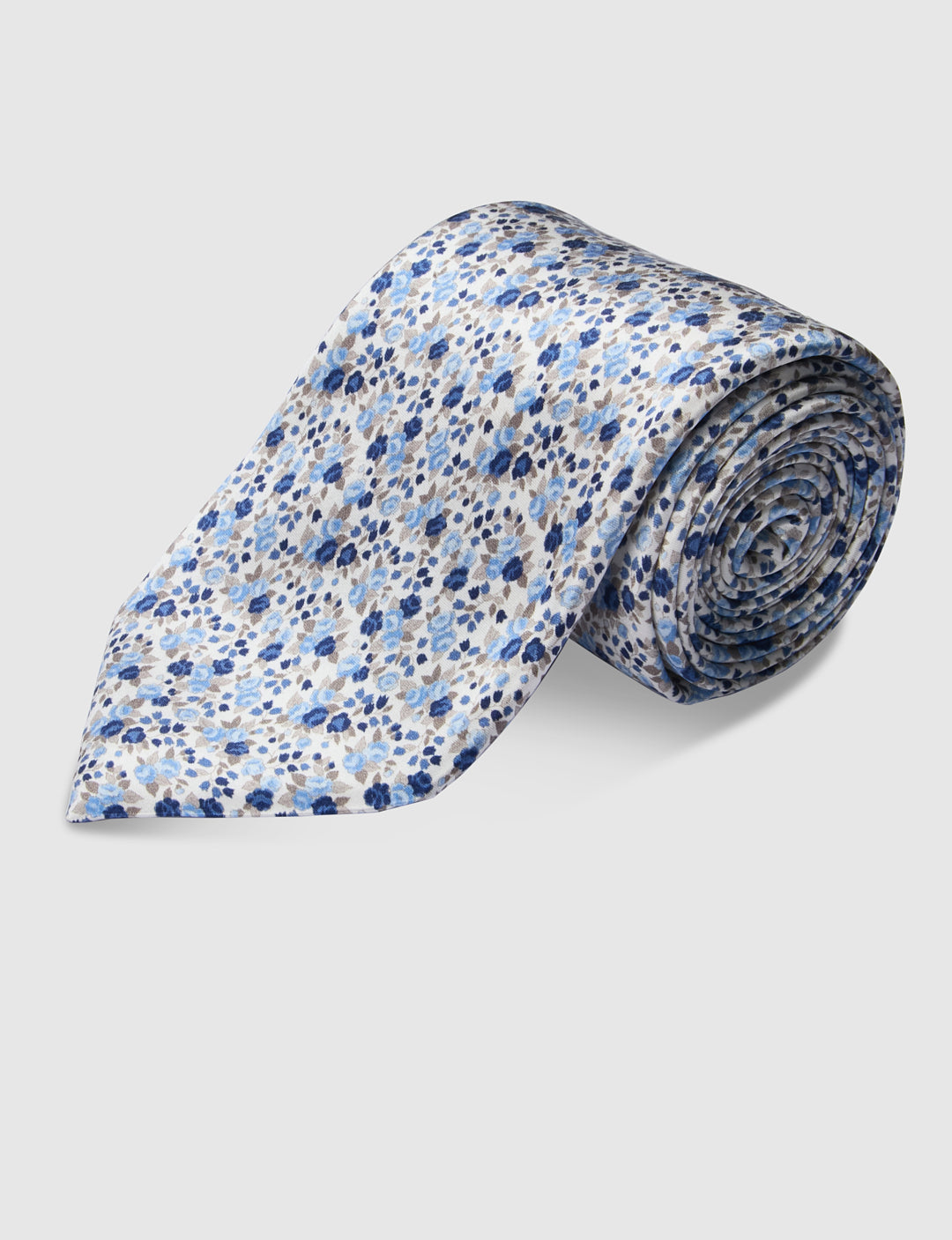 Italian Silk Tie Floral Stipple Print