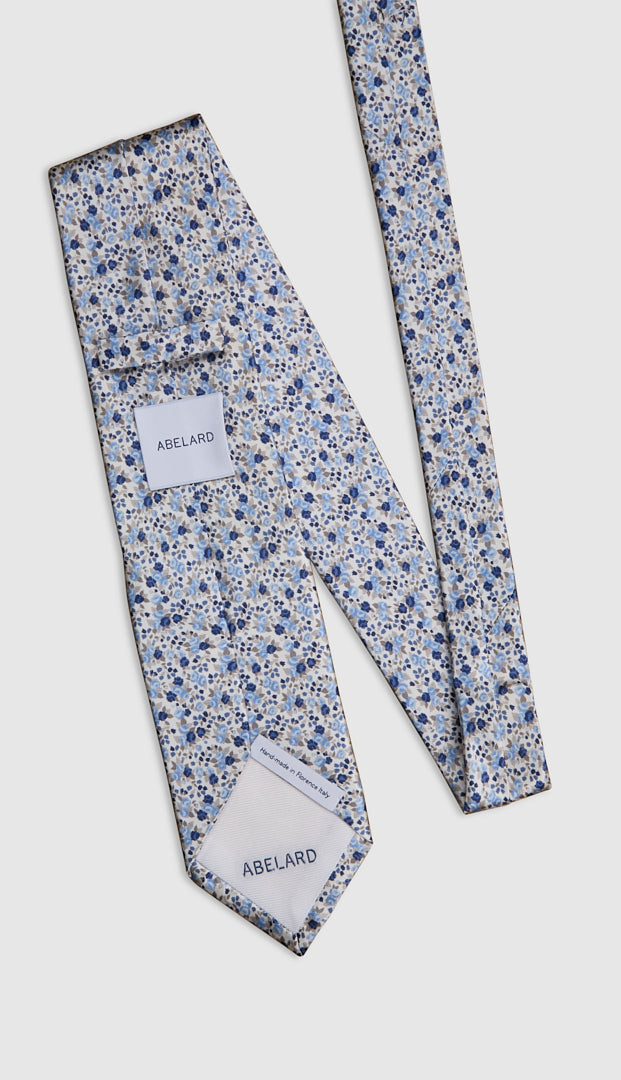 Italian Silk Tie Floral Stipple Print