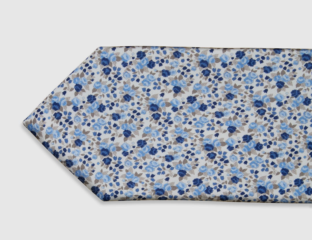 Italian Silk Tie Floral Stipple Print