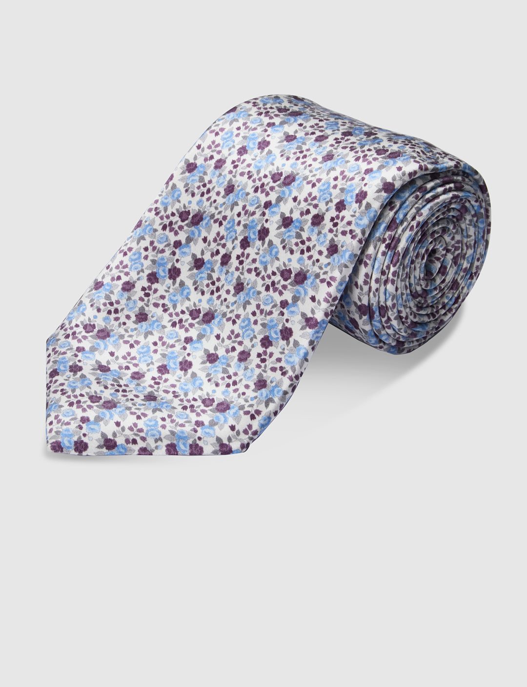 Italian Silk Tie Floral Stipple Print