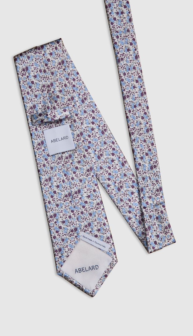 Italian Silk Tie Floral Stipple Print
