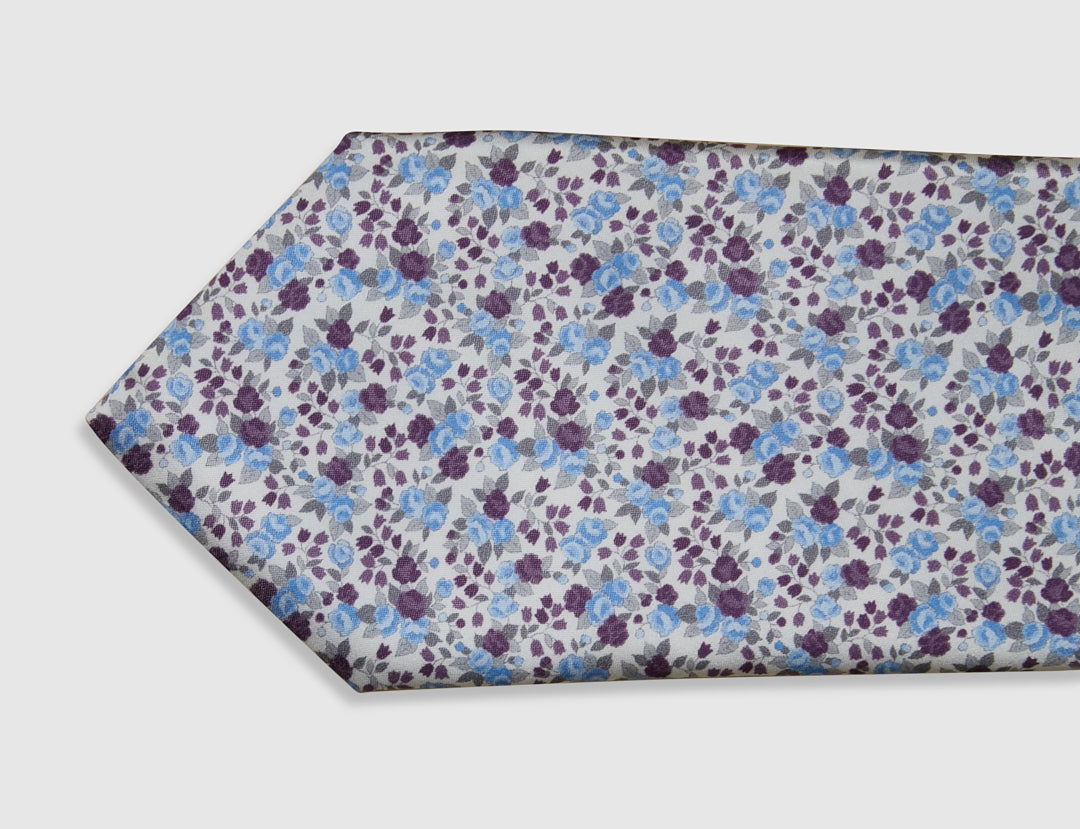 Italian Silk Tie Floral Stipple Print