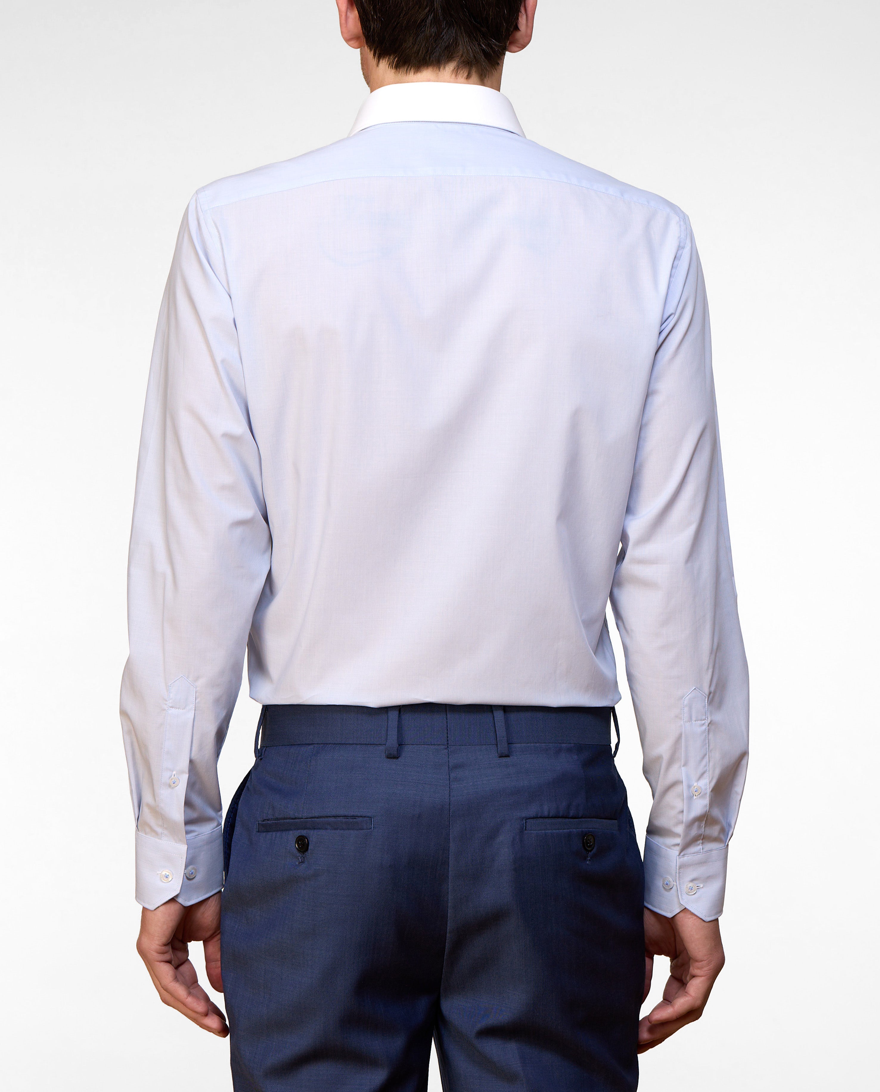 SANTANYI STRETCH MICRO-STRIPE SLIM FIT SHIRT