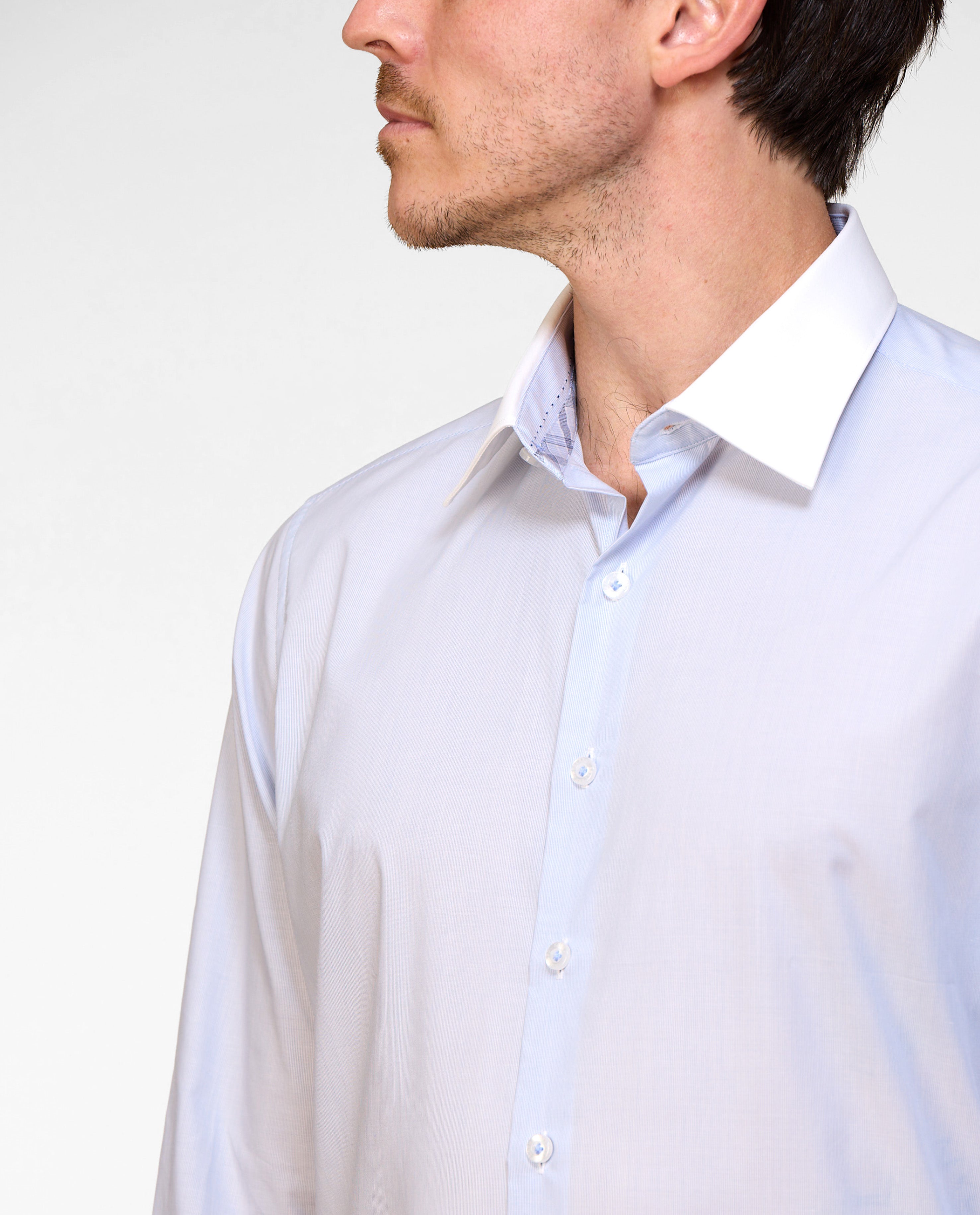 SANTANYI STRETCH MICRO-STRIPE SLIM FIT SHIRT