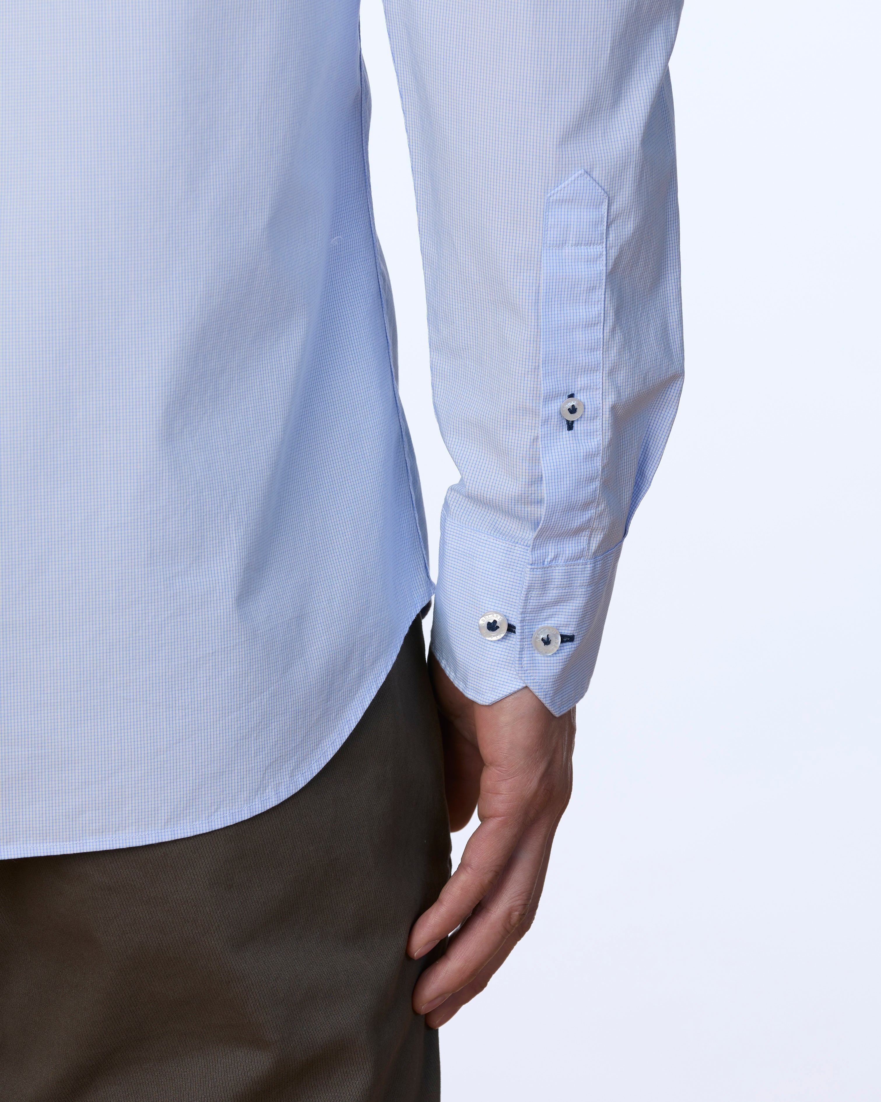 MIGJORN MICRO CHECK WASHED SLIM FIT SHIRT