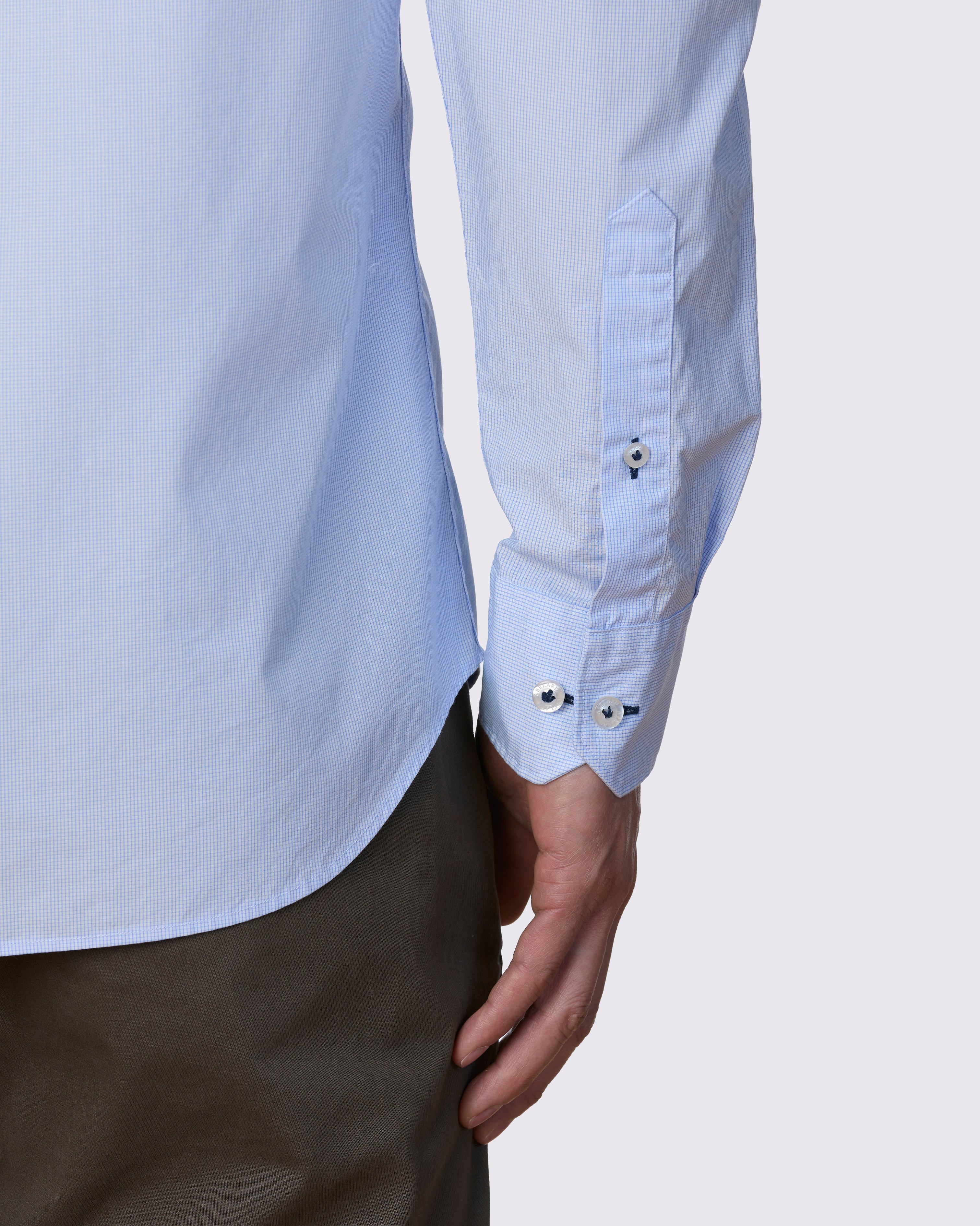 MIGJORN MICRO CHECK WASHED SLIM FIT SHIRT