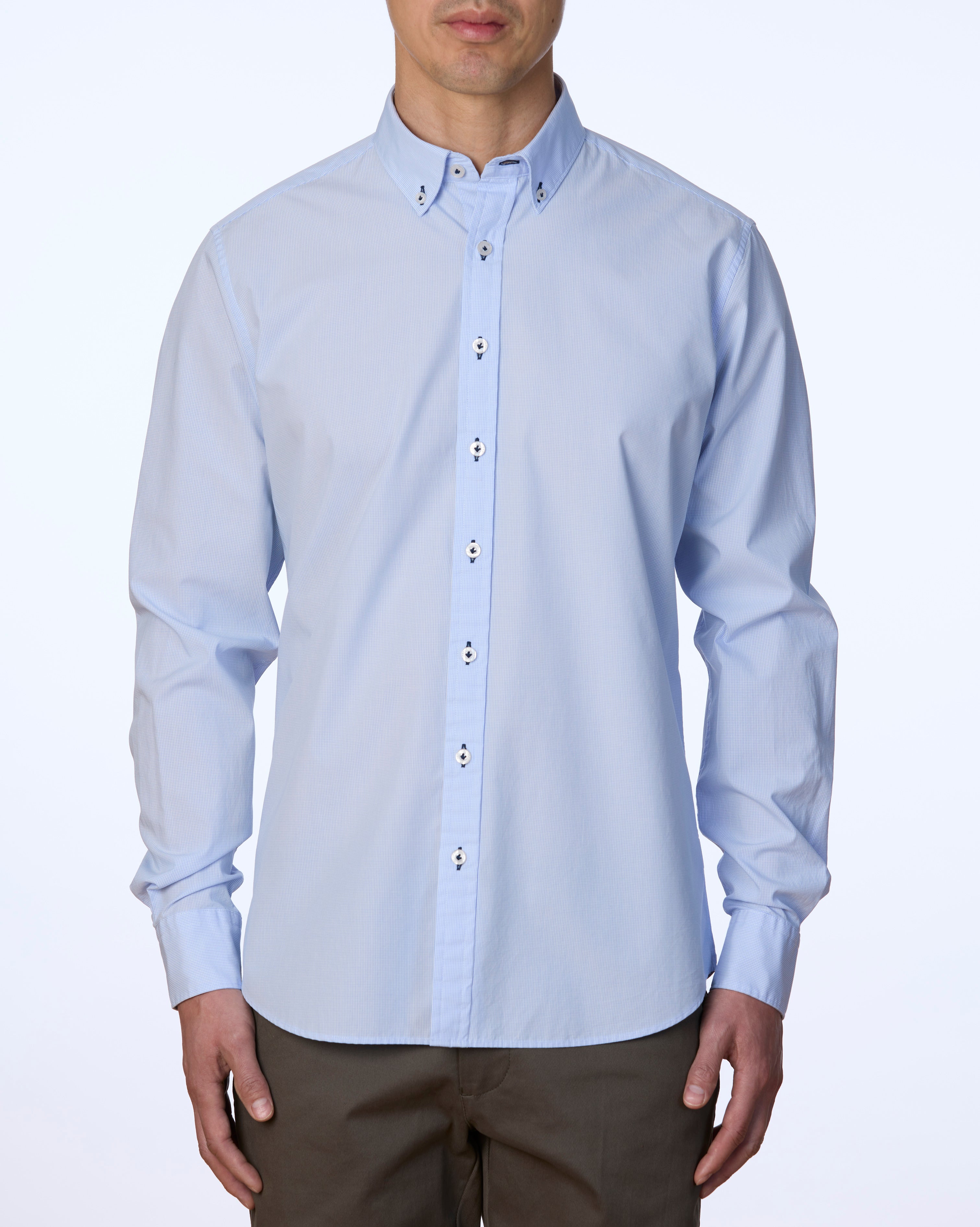 MIGJORN MICRO CHECK WASHED SLIM FIT SHIRT