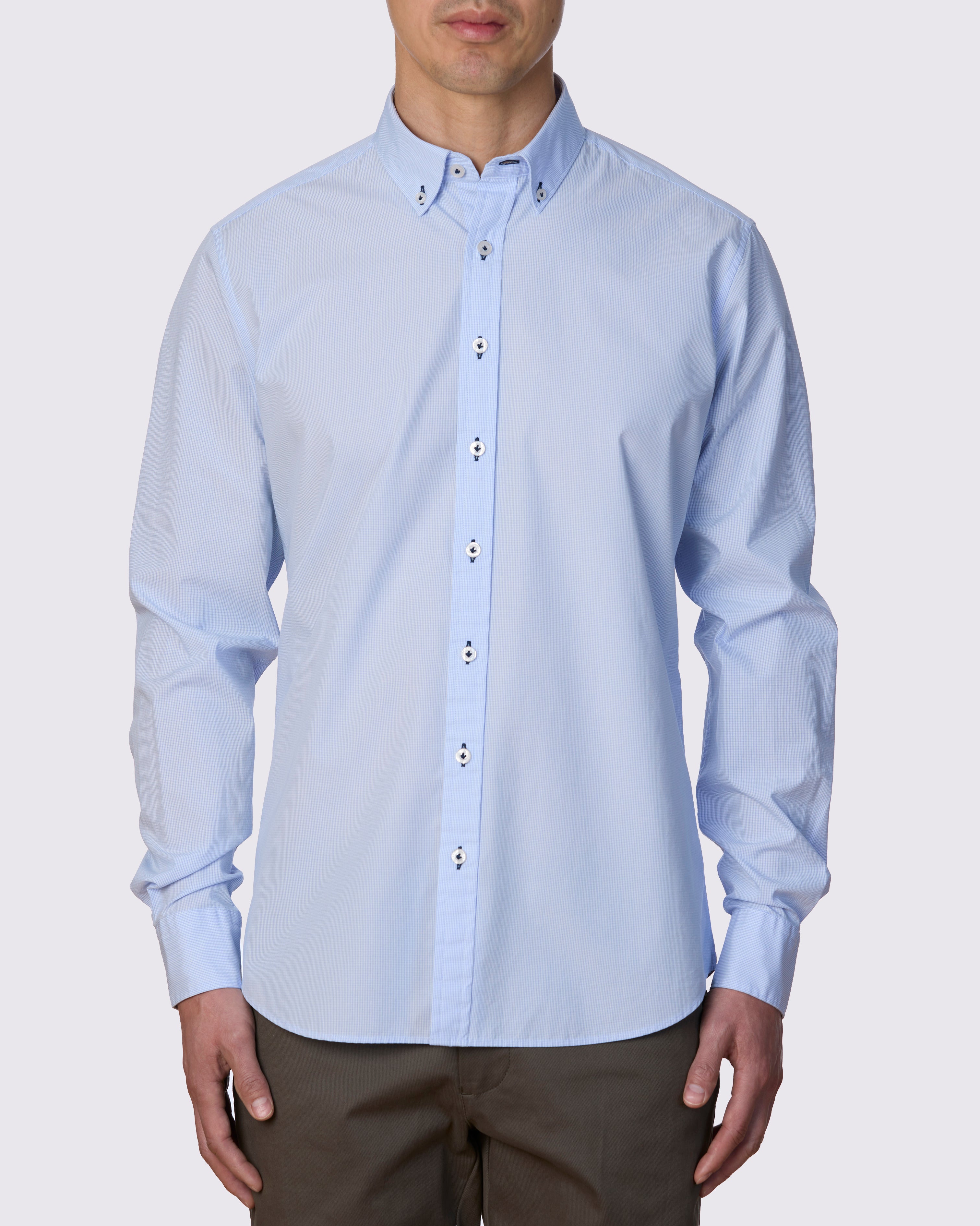 MIGJORN MICRO CHECK WASHED SLIM FIT SHIRT