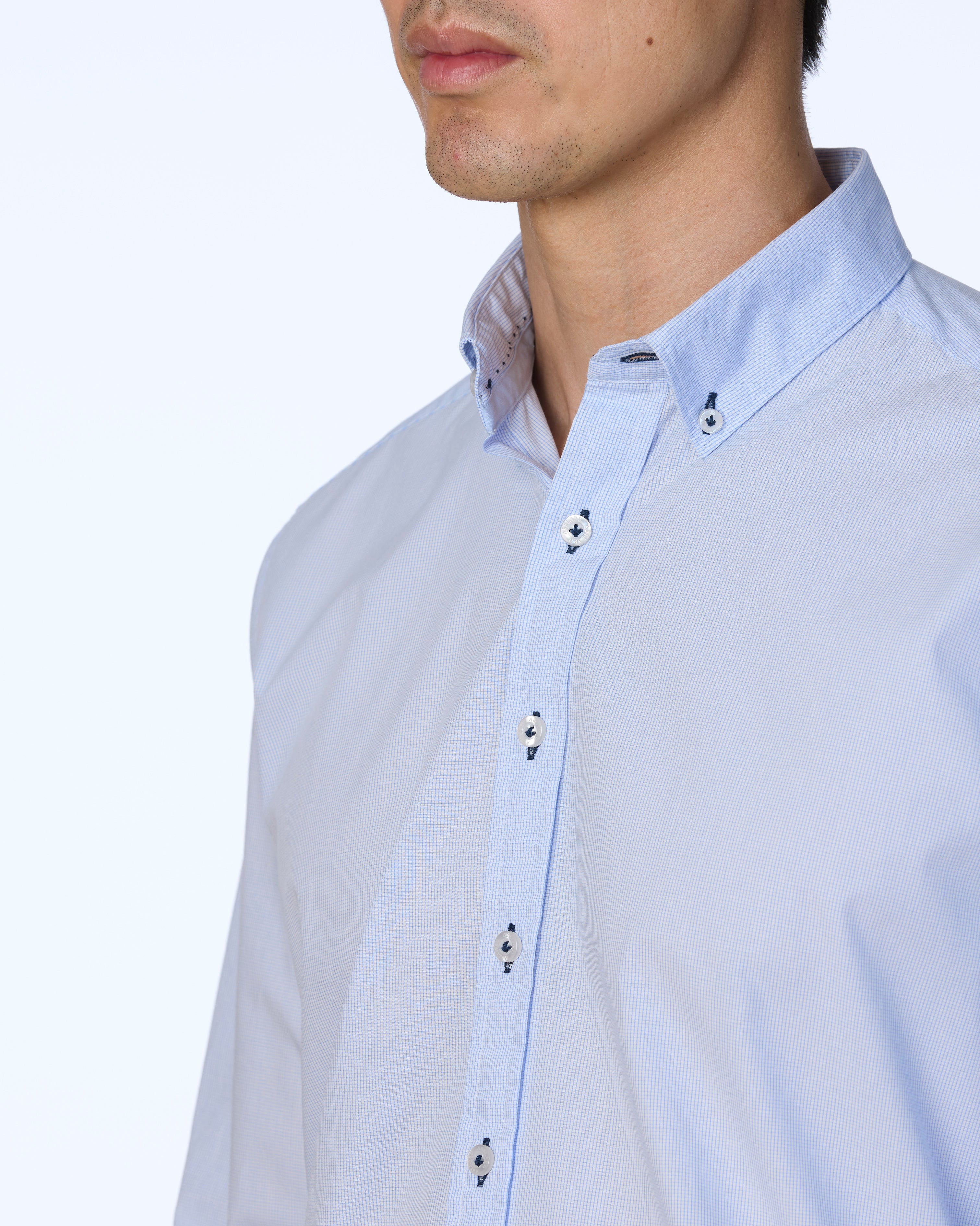 MIGJORN MICRO CHECK WASHED SLIM FIT SHIRT