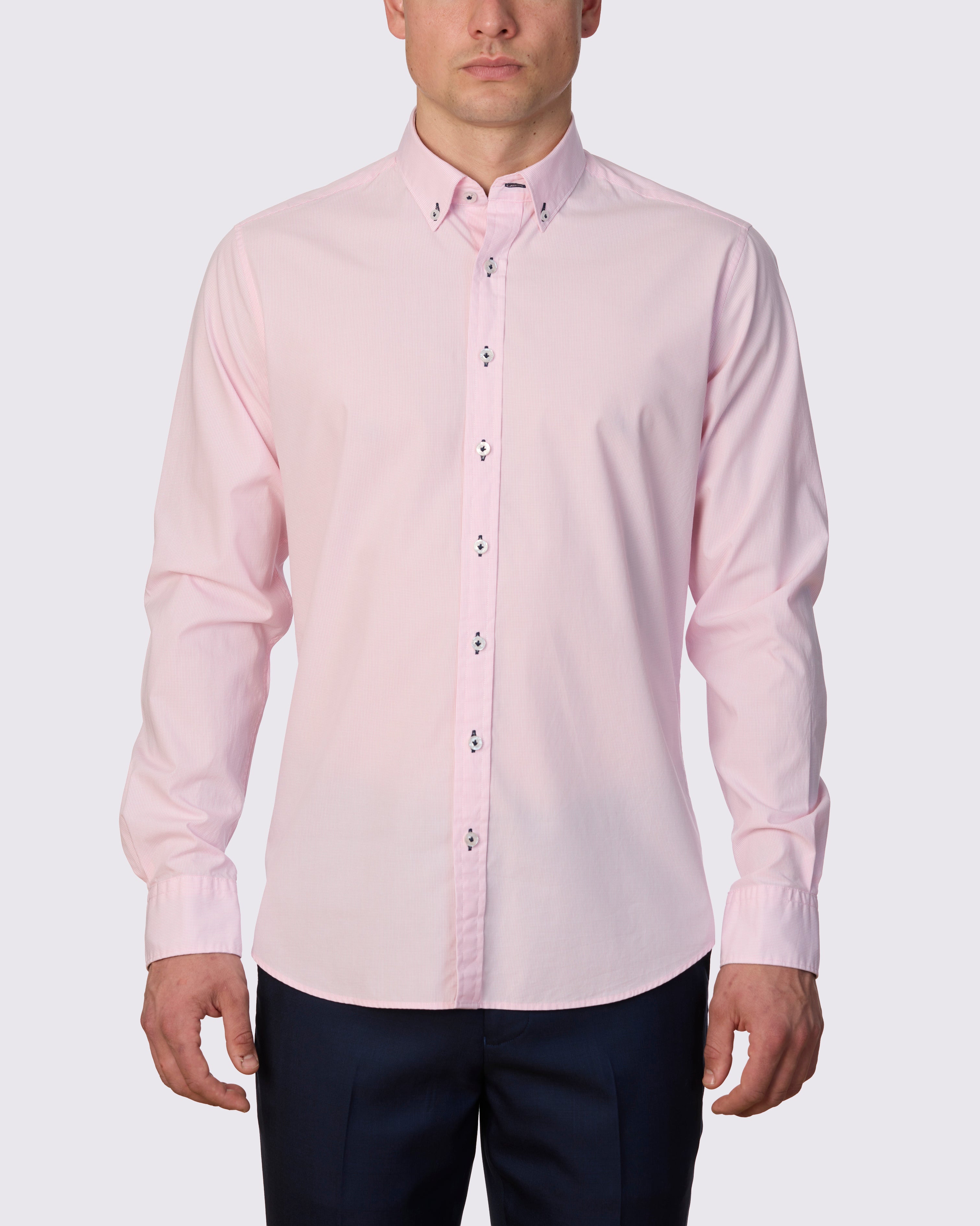 MIGJORN MICRO CHECK WASHED SLIM FIT SHIRT