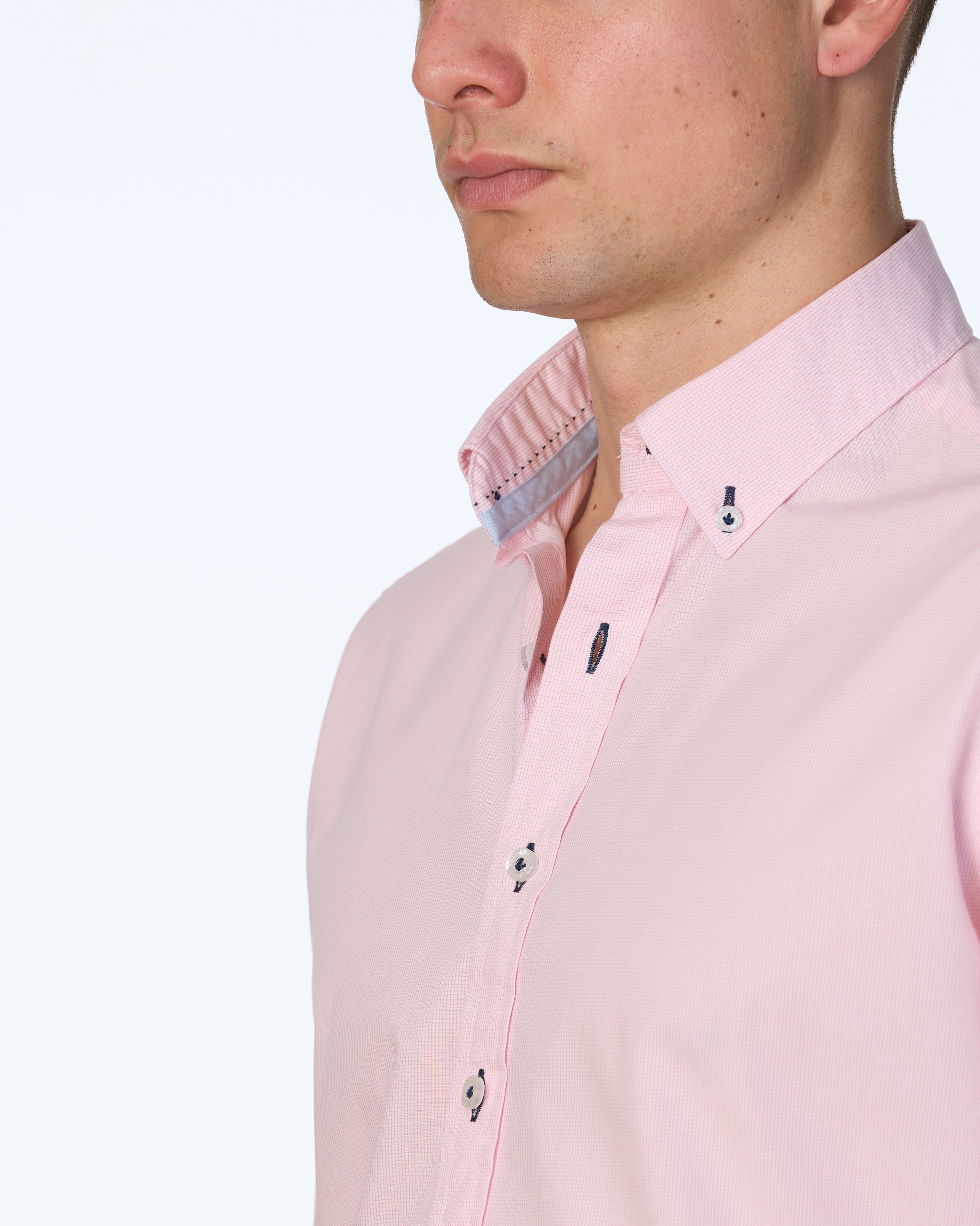 MIGJORN MICRO CHECK WASHED SLIM FIT SHIRT