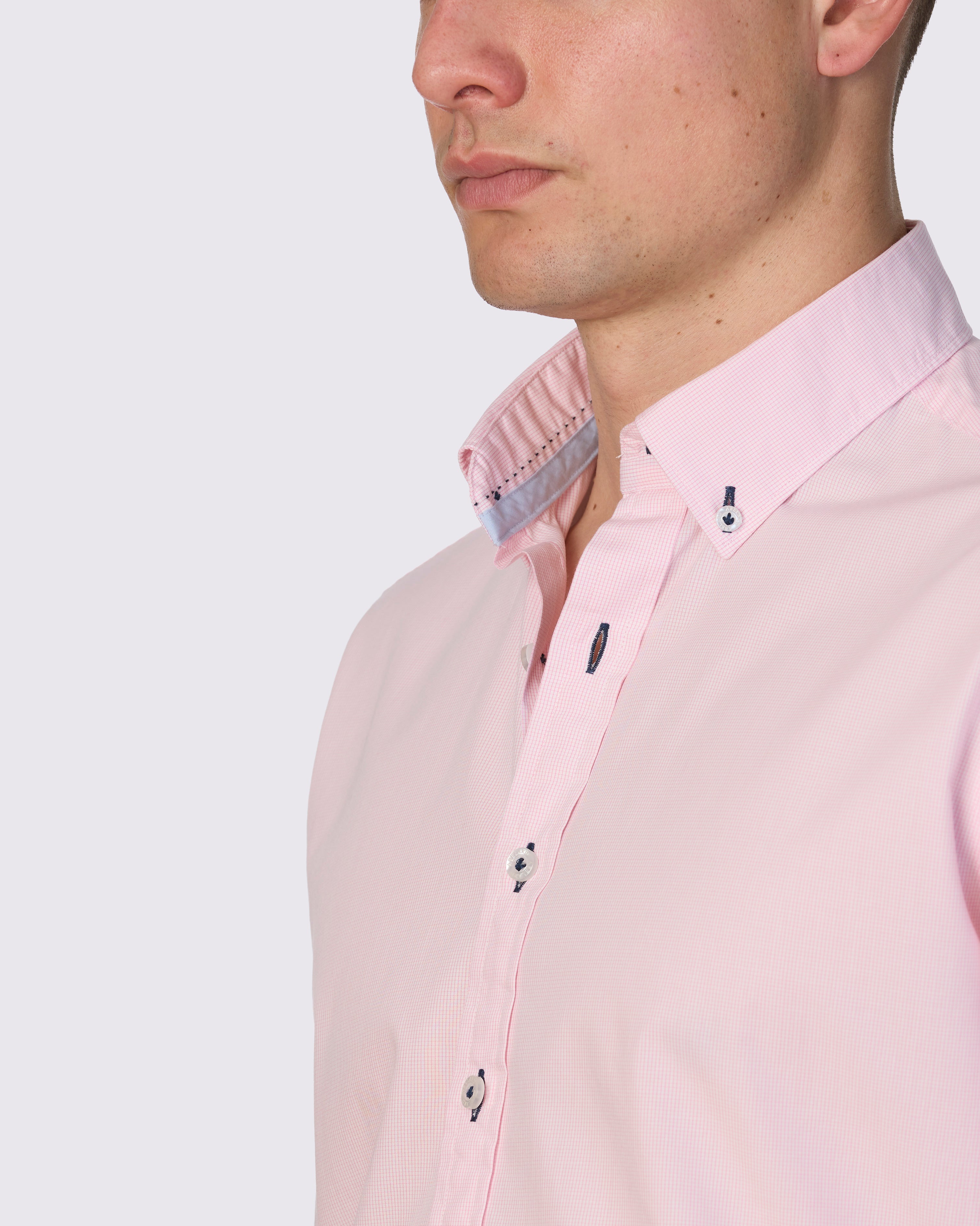 MIGJORN MICRO CHECK WASHED SLIM FIT SHIRT