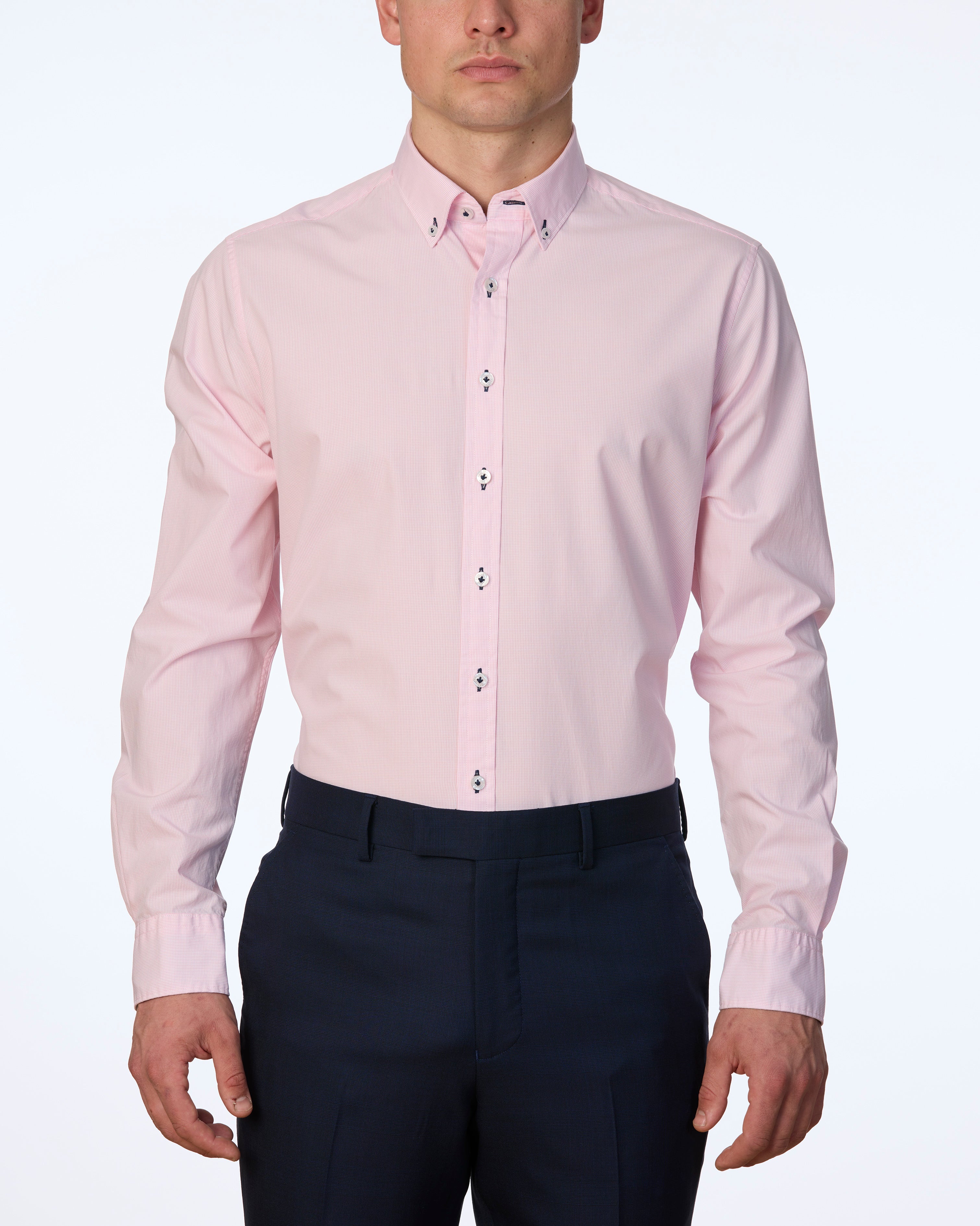 MIGJORN MICRO CHECK WASHED SLIM FIT SHIRT