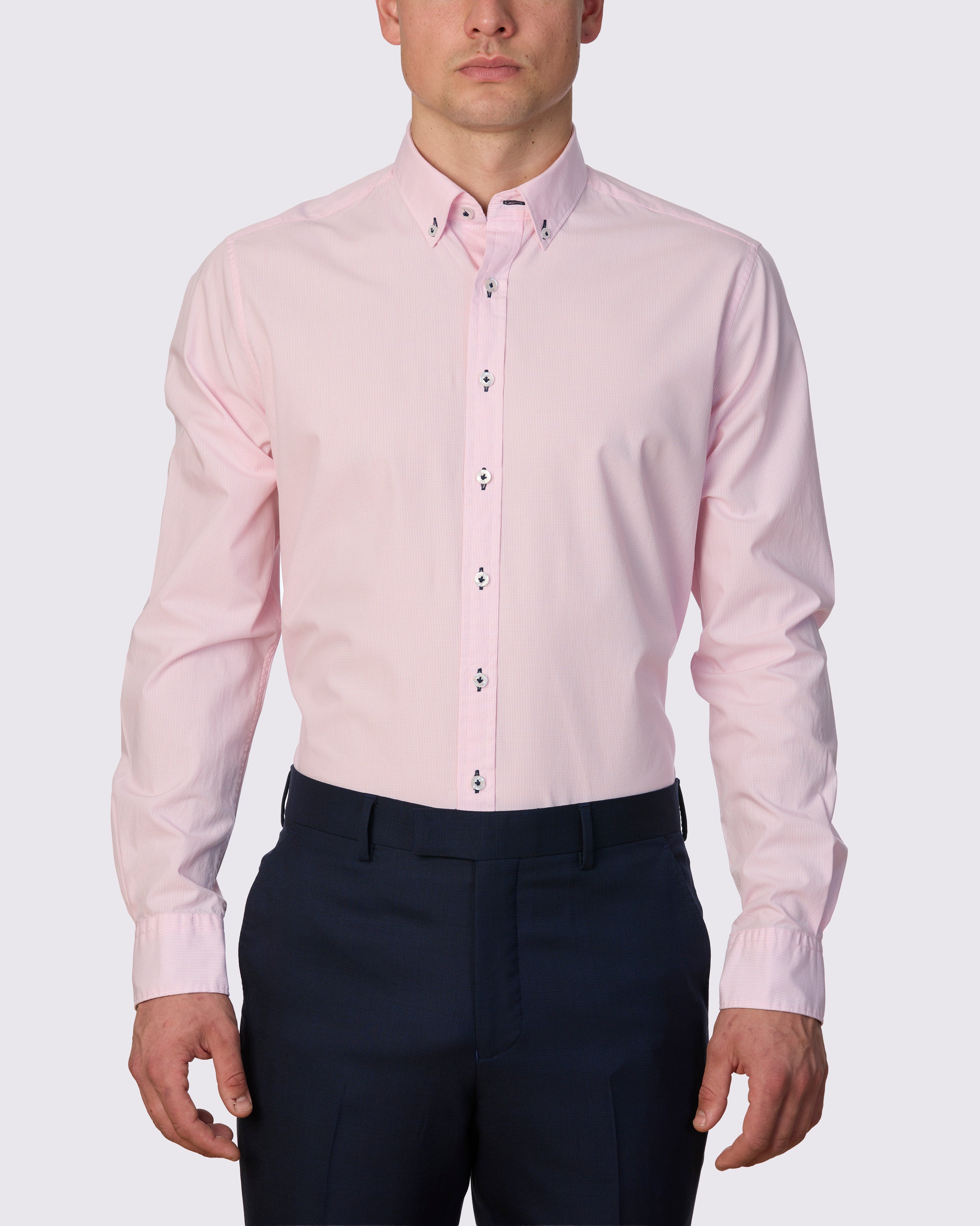 MIGJORN MICRO CHECK WASHED SLIM FIT SHIRT
