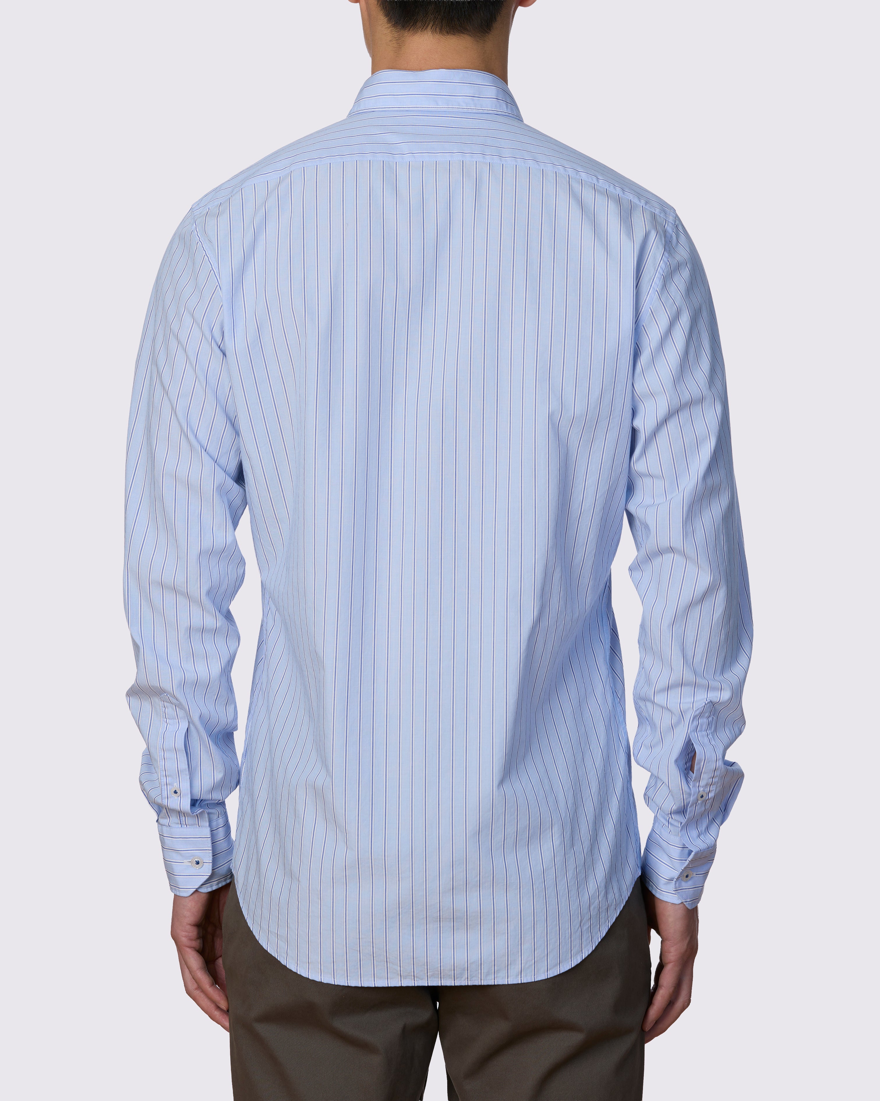SES ILELETES STRIPE WASHED SLIM FIT SHIRT