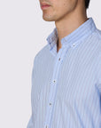 SES ILELETES STRIPE WASHED SLIM FIT SHIRT