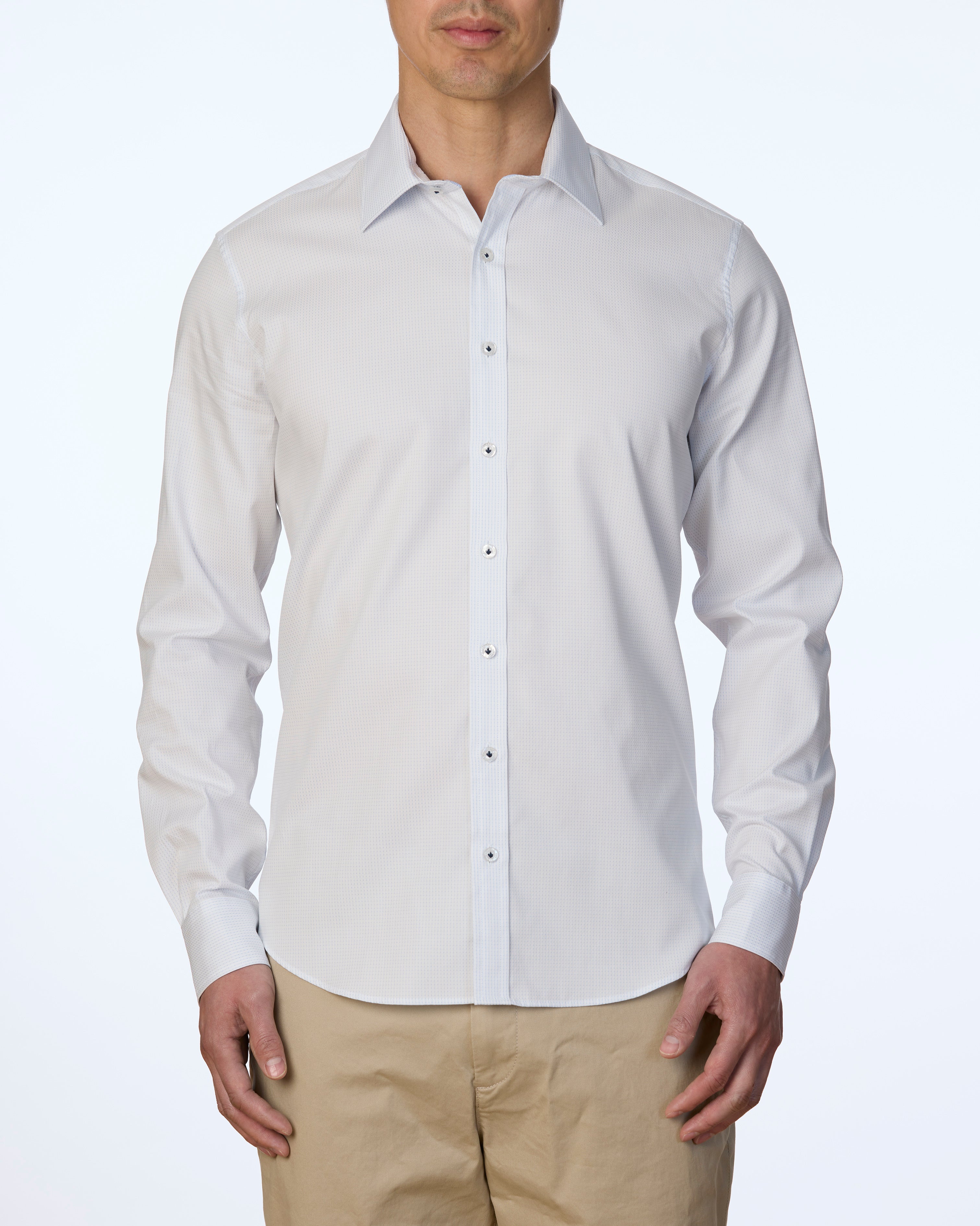 WHITE SANDS DOBBY SLIM FIT SHIRT